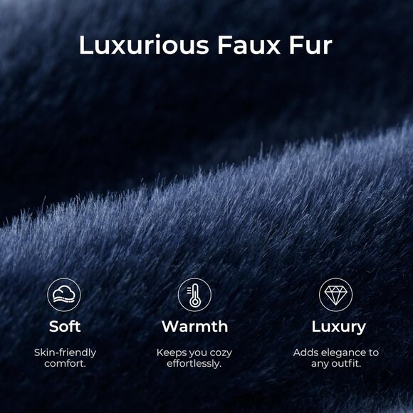 ⚡Women's Blue Fuzzy Scuff Slippers Soft Comfy Memory Foam Non Slip House Shoes - Picture 3 of 6